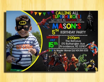 Superhero Birthday Invitation, Superhero Birthday Party, Superhero Party Invitation,Super Hero Birthday Invitation,Super Hero Birthday Party
