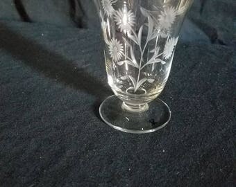 Set of 12 Vintage Etched Juice Glasses