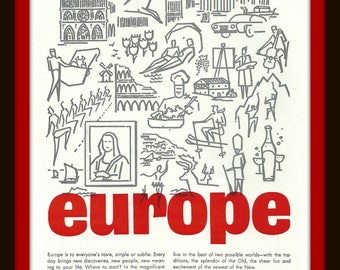 1960s Europe Travel - Canadian Mounties - VINTAGE AD - RCMP - Canada - European Travel - Sights - Tourism - Horses - Travel - Retro