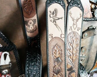 Leather rifle sling,hand made rifle sling,adjustable rifle sling,personalized rifle sling.