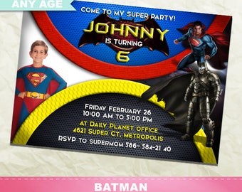 Batman Vs Superman Printable Invitations 8