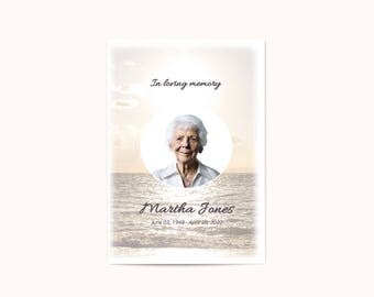 Memorial Funeral Program Template for Word - Memorial Word Printable Design - Flower Obituary - Editable in Microsoft Word - Funeral Card
