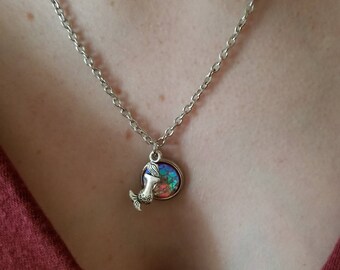 Mermaid, multi colored, necklace,chain,fish,ocean,charm,pendant,tails