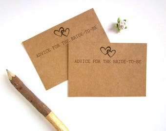 Advice for the Bride - Bride To Be Advice Card - Bridal Shower Advice Cards - Bridal Shower Games - Rustic Bridal Shower Theme - Kraft Brown