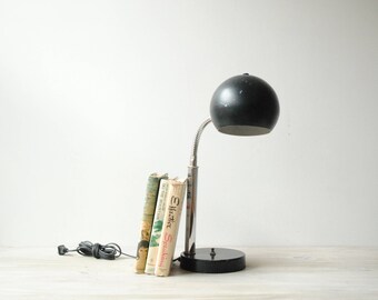 Vintage Desk Lamp, Eyeball Lamp, Black Lamp, Mid Century Modern Lamp, Atomic Lamp