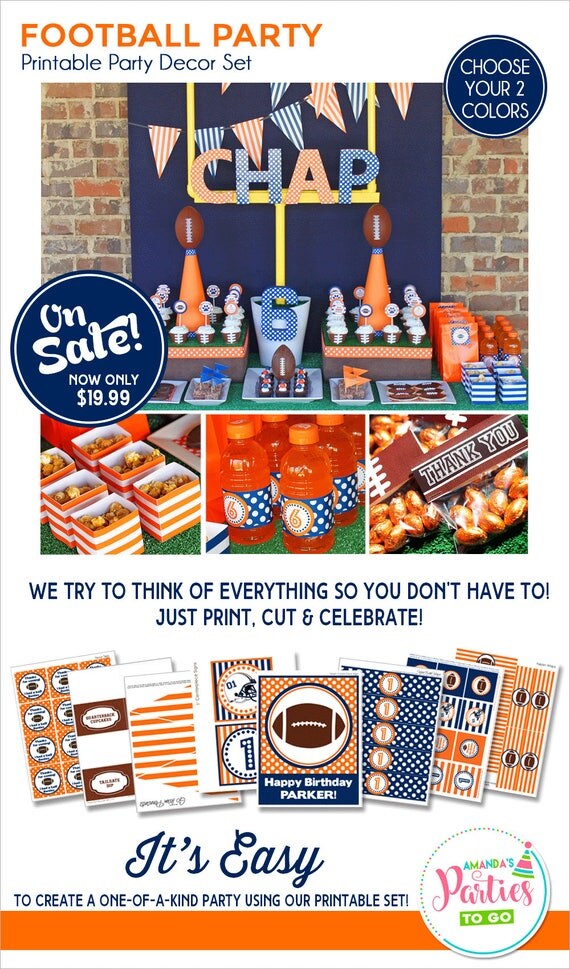 Football Birthday Party | Football Party Decorations | Printable Football Banner | 1st Birthday | Sports Birthday Party | Amanda's Parties Il_570xn