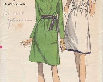 60s Cowl Neckline Dress Pattern Vogue 7208 Size 12