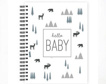 Hello Baby™ Baby Book, Baby Memory Book, ADVENTURE Baby Album, Personalized Baby Book, ADVENTURE, The Sweet Rhino