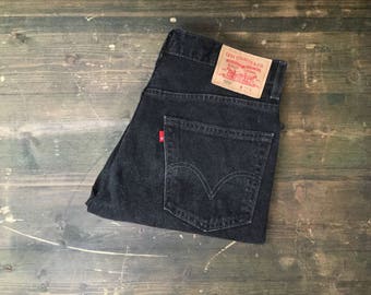 Levi Strauss 505 W32 Black Denim Shorts