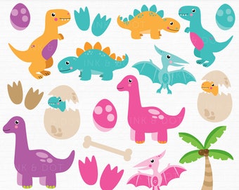 Dinosaur Clipart, Cute Dinosaurs, Pterodactyl, Dino, Tyrannosaurus Rex, Stegosaurus, Triceratops, Dinosaur Graphics - Commercial & Personal