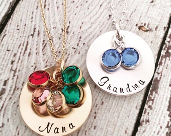 Birthstone Necklace for Grandma, Nana Necklace, Grandmother Necklace, Grandmother Jewelry, Birthstone Jewelry, Gift for Grandma