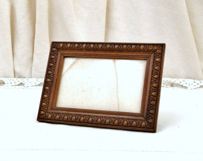 Antique Slim Rectangular French Sculpted Wooden Picture / Portrait Frame, French Country Decor, Shabby Chateau Chic, Retro Decor from France