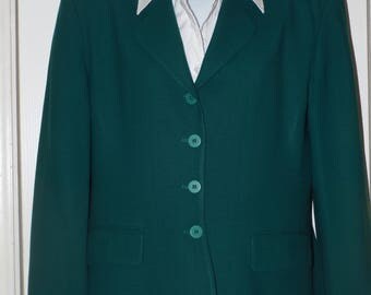 Women's Vintage Suit Jones New York Teal Green Size 12 Maxi Skirt