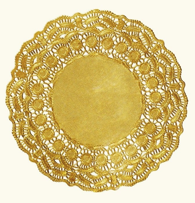 Gold Doily 9.5 GOLD FOIL Paper Lace Doilies