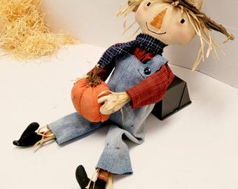 Folk Art Scarecrow, Rag Doll Scarecrow, Primitive Scarecrow Doll, Rustic Fall Doll, Harvest Doll, Scarecrow Doll, Autumn Decor, Fall Decor