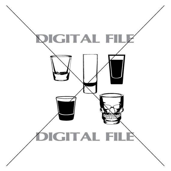 Download Five Shot Glasses Vector Images SVG Files Digital Cutting