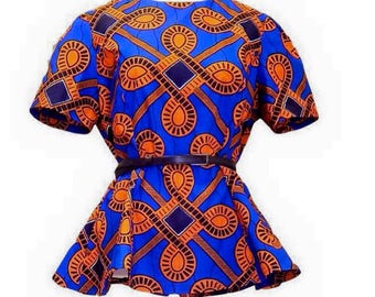 African clothing for women, African Top, Top, African Print Shirt. (Short Sleeve) SALE