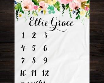 Baby Milestone Blanket Month Blanket Baby Baby Growth Tracker Fleece Blanket Baby Shower Tribal Baby Newborn Gift
