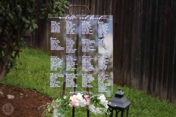 shoes table chart / / / Custom clear bridal Seating Chart wedding Sign Acrylic