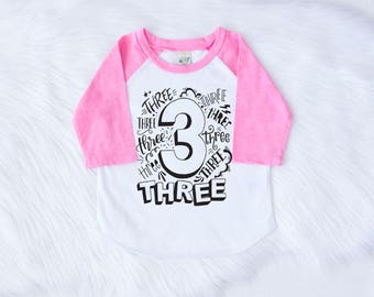 3rd birthday girl shirt