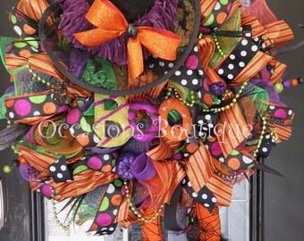 Wicked Witch Halloween Wreath, Halloween Wreath, Deco Mesh Wreath, Halloween Decoration, Pre-Order