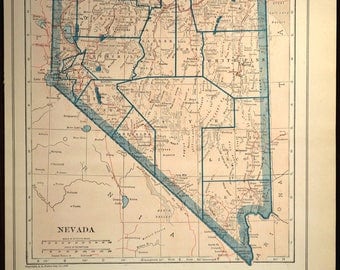 Nevada railroad map | Etsy