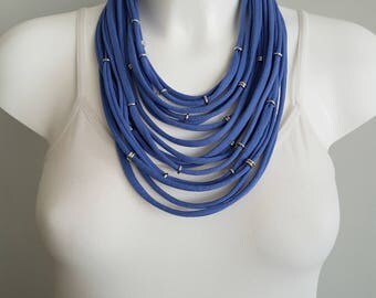 t shirt necklace, fabric necklace, cotton fabric necklace, t shirt scarf, infinity necklace