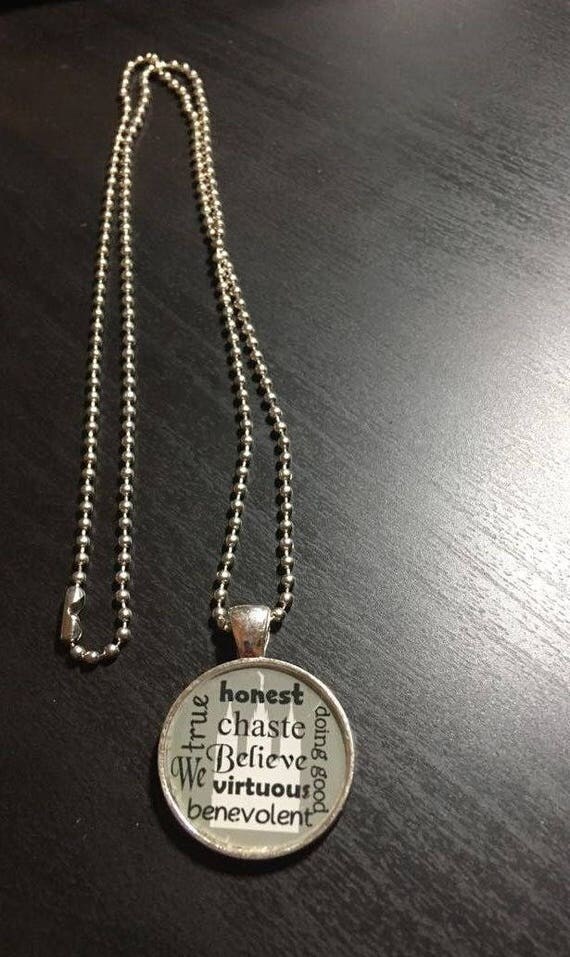 LDS 13 Article of faith Pendant Necklace