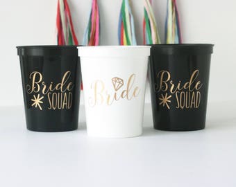 Bride Squad Cups, Bachelorette Party Cups, bridal shower cups, Bachelorette Party Favor, Bridesmaid Gift, Bachelorette gift