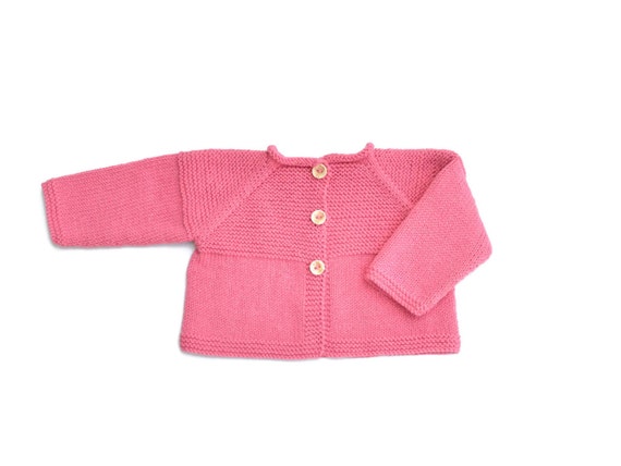 Baby girl jacket. Pink Baby jacket. Knit baby cardigan. Baby