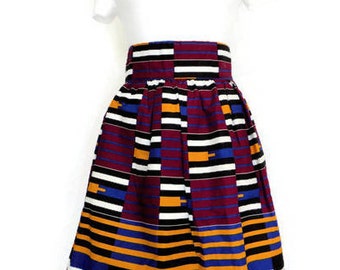 Kente Skirt, Skirt with Pocket, Knee Level African Skirt, African Print Skirt, Ankara Print Skirt, Ankara Short Skirt, African Clothing