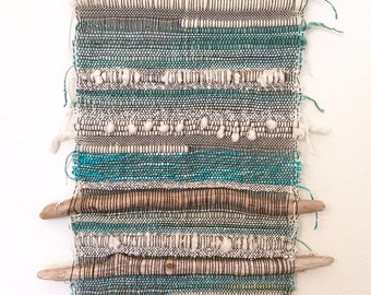 Honolua Bay handwoven Saori-style wall hanging