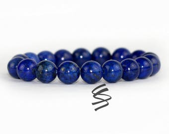 10mm, Lapis Lazuli Bracelet, Blue Stone Bracelet, Lapis Bracelet, Lapis Jewelry, Lapis Beads, Blue Beads, Chakra Healing Stone, Natural Gem
