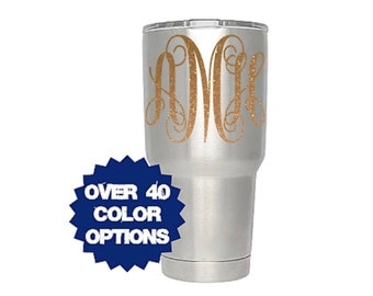 Monogram Decal, Monogram Tumler Decal, Monogrammed Sticker, Yeti Monogram, Cup Decal, Monogrammed Sticker, Decal For Women, Initials Decal