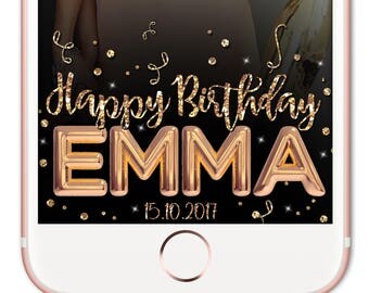 Snapchat Filter Birthday, Snapchat Geofilter, Birthday Geofilter, Snapchat Birthday, Snap Filter, Birthday Filter, Gold Snapchat Filter