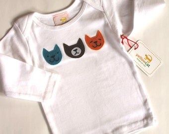 3 kittens baby long sleeve lap T