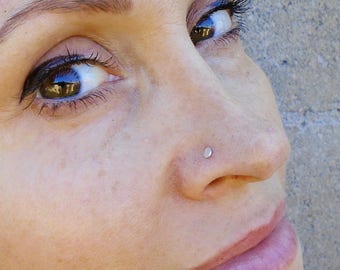 Sterling Silver-14K Gold-Disc-Nose Rings-Tragus-Earrings-Customized / Free US Shipping