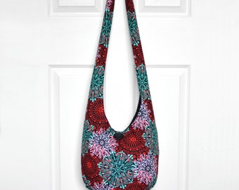Hobo Bag Boho Bag Hippie Purse Crossbody Bag Sling Bag Hippie Bag Bohemian Purse Hobo Purse Slouchy Bag Lace Doily Hobo Bag Fabric Purse