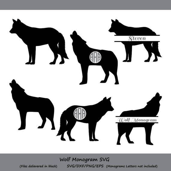 wolf svg wolf monogram svg wolf cut file dog svg howling