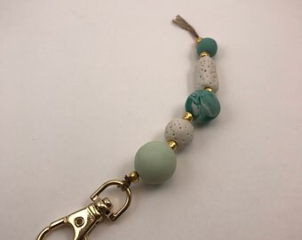 Beach Babe Beaded Keychain