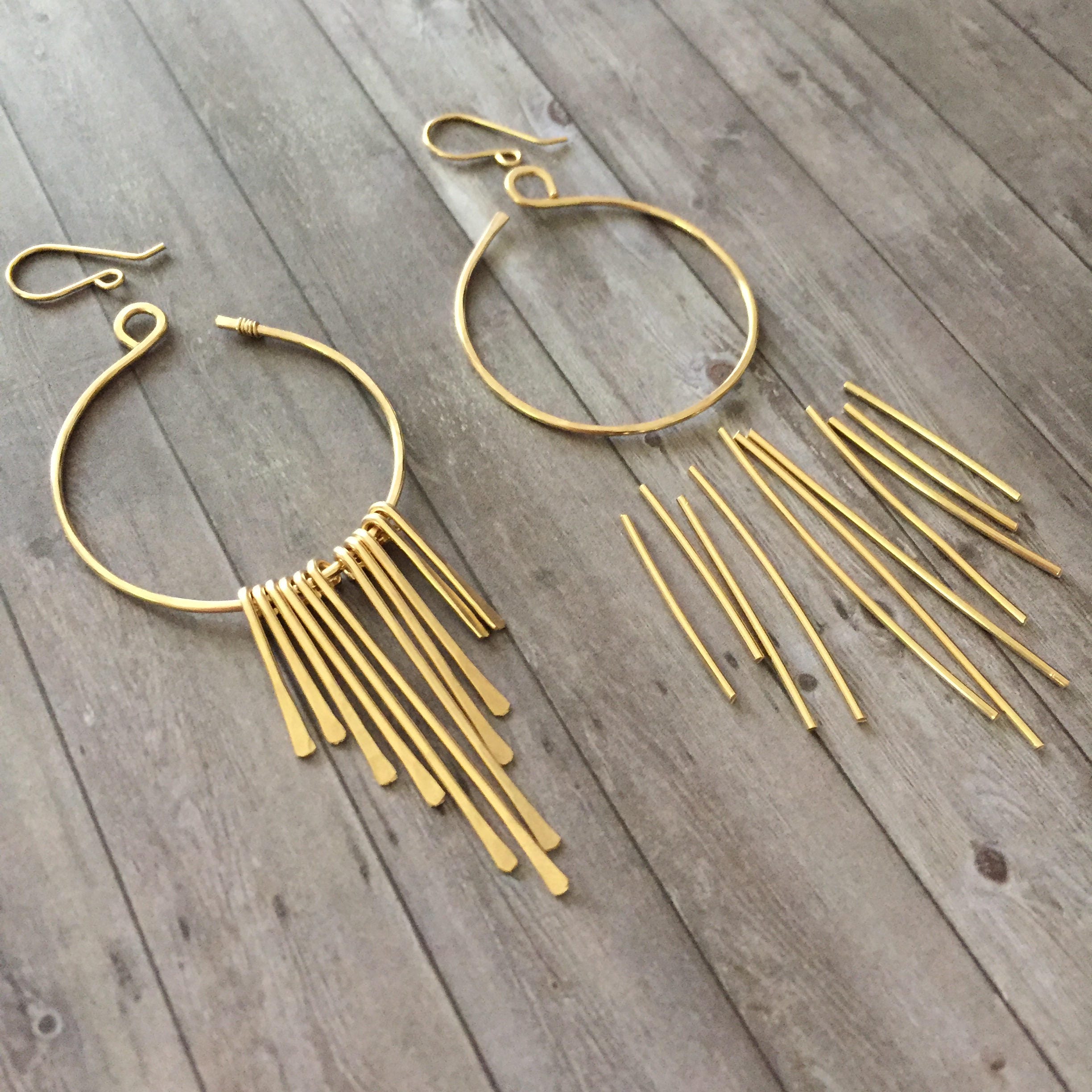 Statement Earrings Boho Earrings Gold Hoop Earrings Gold