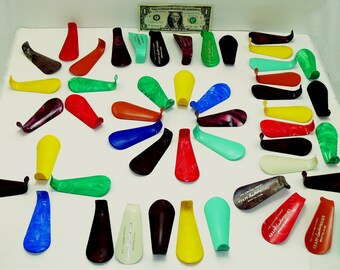 Vintage shoe horn lot-new old stock knapp shoehorns-old advertising shoe horns-vintage knapp shoes-brockton massachusetts - 48 lot
