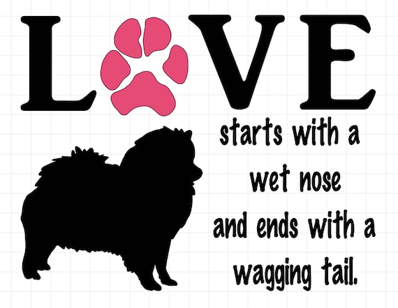 KEESHOND wall decal | Love begins with a wet nose and ends with a wagging tail | Free Shipping