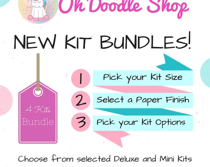 Planner Sticker Kit Bundle |4 Kits of your Choice | Deluxe and Mini Kits | Matte or Glossy