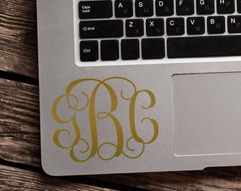 SUMMER SALE! Gold Monogram Sticker - Monogram Decal - Personalized Sticker - Initials Sticker - Initials Decal - Vine Monogram