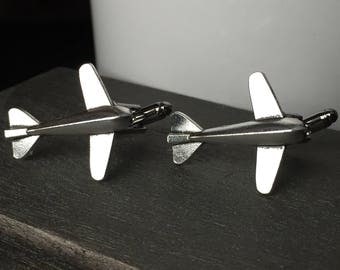 Silver Airplane Cuff Links - Cuff Links for Groom - Pilot Cufflinks - Aviation Gifts for Men Anniversary Gifts for Men Plane Gifts For Him