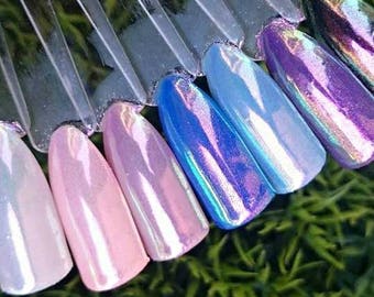 Aurora Opal AB UNICORN CHROME Mermaid Nail Art Powder Pigment - New Nail Trend 2017