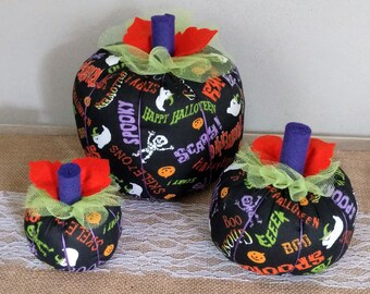 Fabric Pumpkins,Halloween Pumpkin,Fall Decor,Halloween Decor,Halloween Decorations,Centerpiece,Halloween Centerpiece,Pumpkins,Autumn Decor