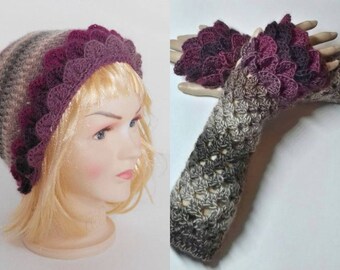 READY TO SHIP Dragon scale Gloves, Dragon scale hat fingerless gloves,Dragon Scale gloves, Gloves, arm warmers, christmas gift gloves