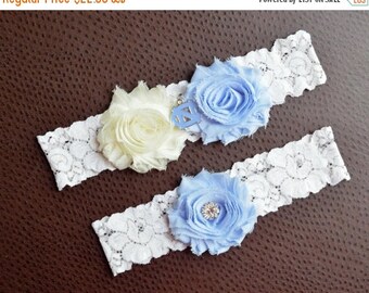 ON SALE North Carolina Tar Heels Wedding Garter Set, North Carolina Bridal Garter Set, Ivory Lace Garter, University of North Carolina, UNC